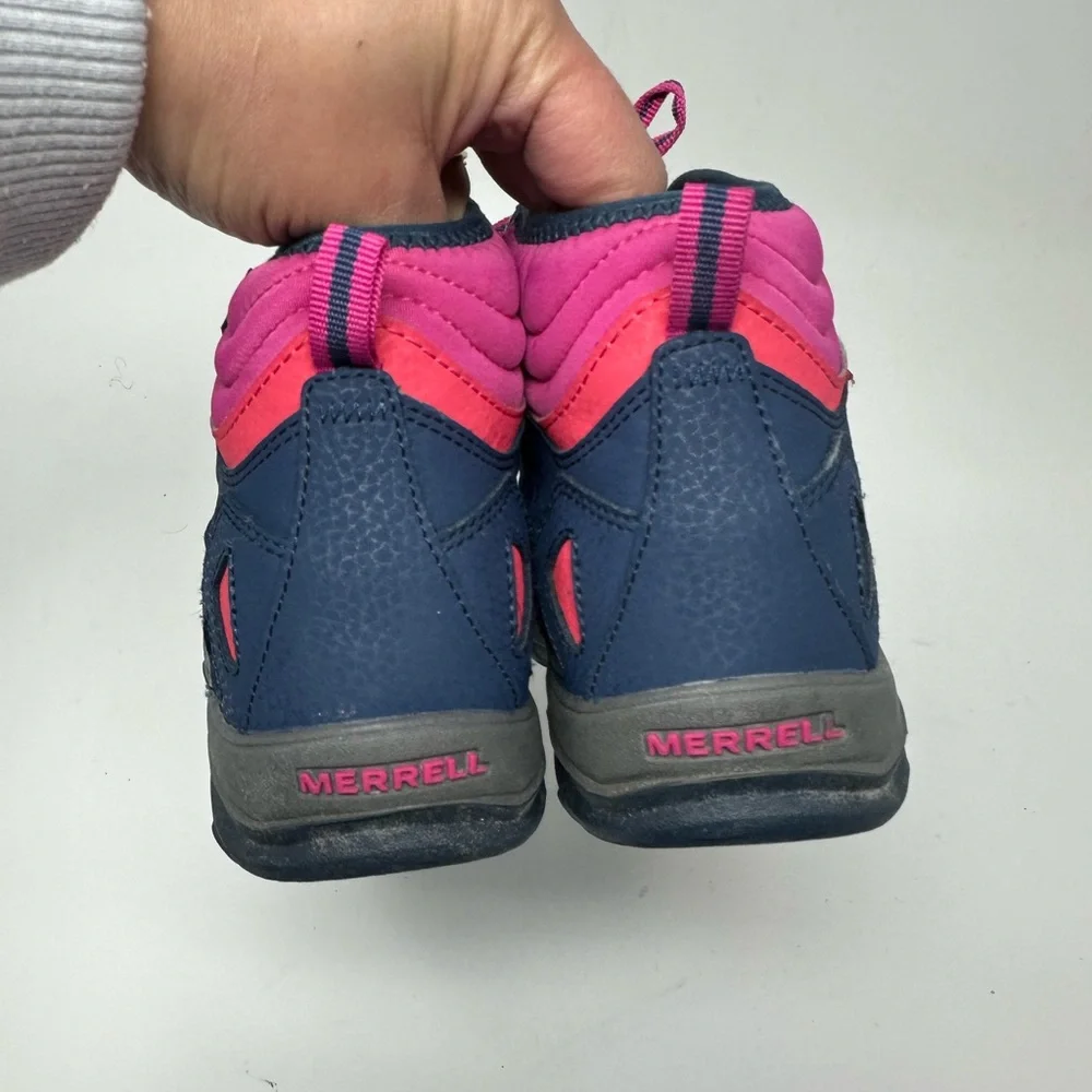 Merrell Navy Pink Purple Kids Waterproof Hiker Boot